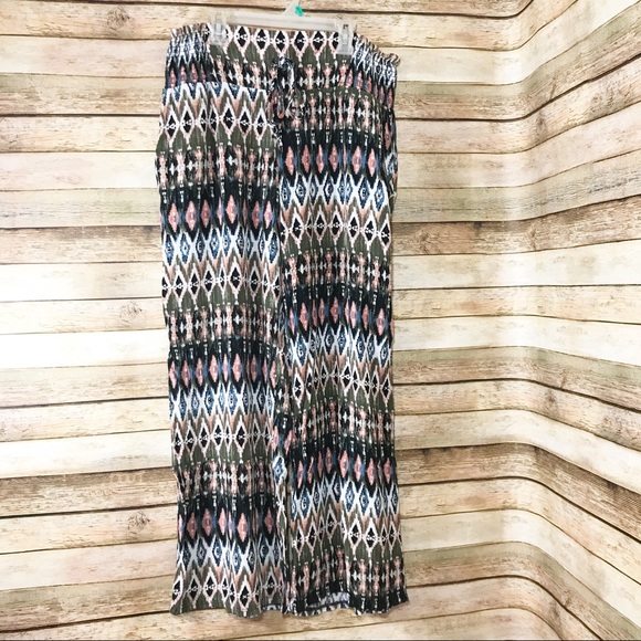 Peace & Pearls Pants - Peace & Pearls Aztec wide leg pant